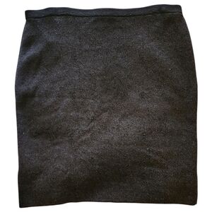 Eileen Fisher Black Wool Blend Pencil Skirt Stretch Pull-On Classic Size Large